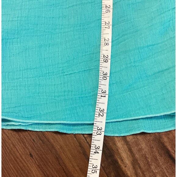 Fresh Produce Wide Leg Gauzy Bermuda Women's Pants 100% Cotton in Teal Large - Picture 4 of 7